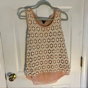 Ann Taylor Lace Embroidered Sleeveless Blouse